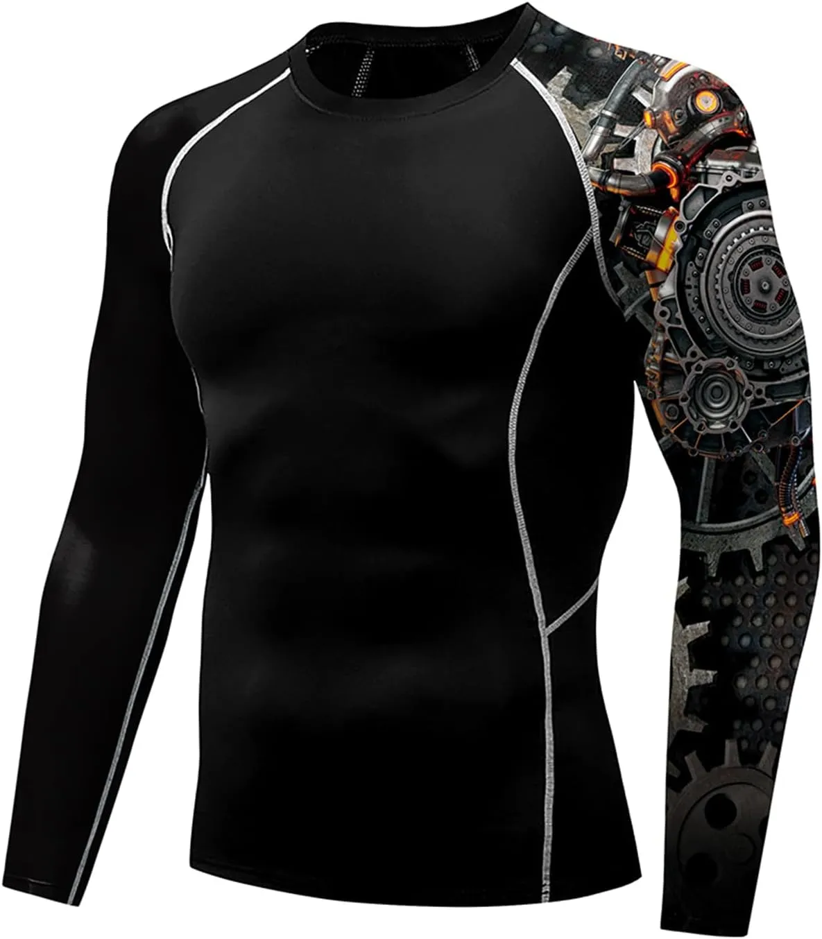 Men's Rash Guard Shirts Sun Protection UPF 50  Long Sleeve BJJ Jiu Jitsu Fitness Running Fishing Swim T-Shirt
