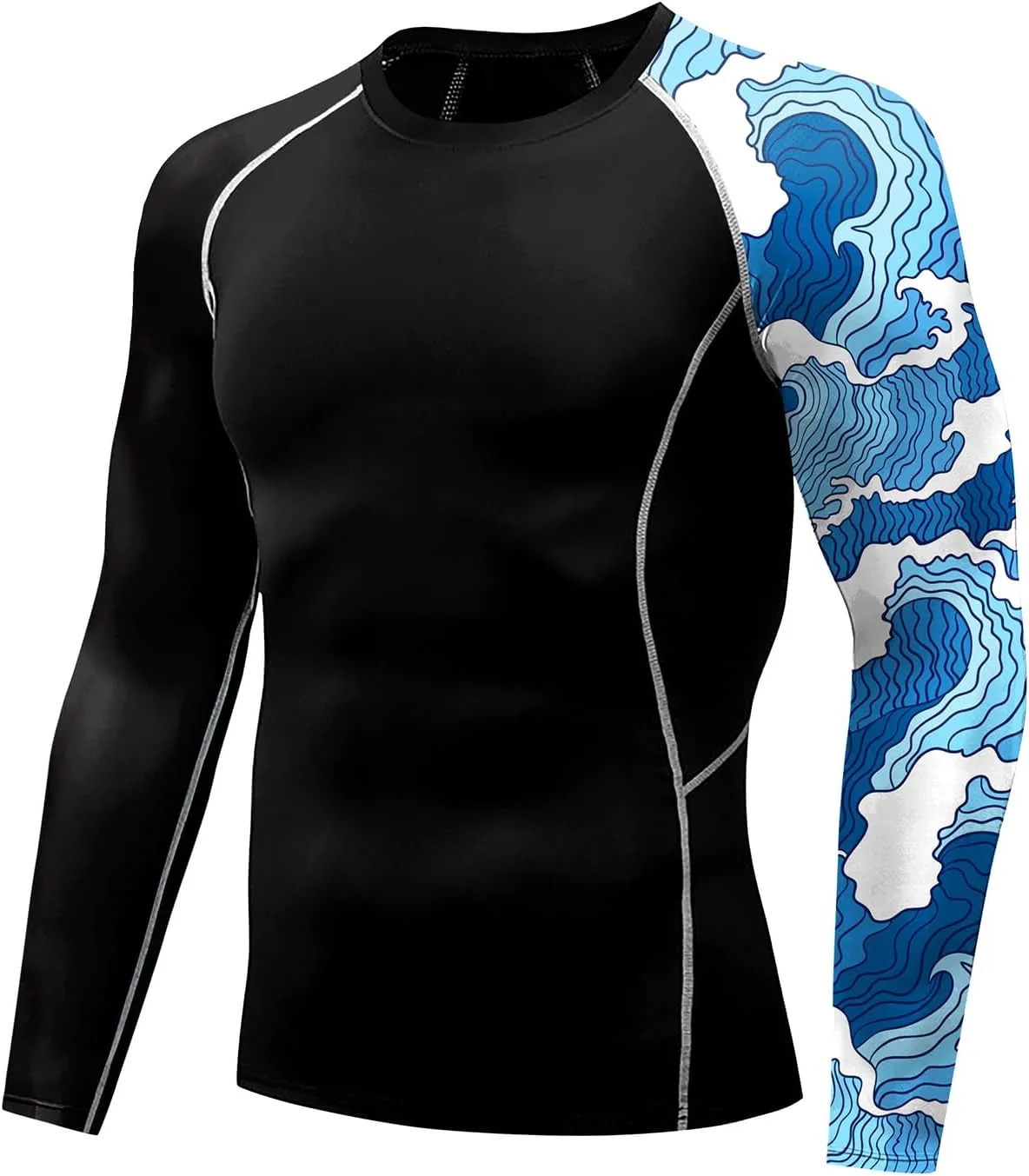 Men's Rash Guard Shirts Sun Protection UPF 50  Long Sleeve BJJ Jiu Jitsu Fitness Running Fishing Swim T-Shirt