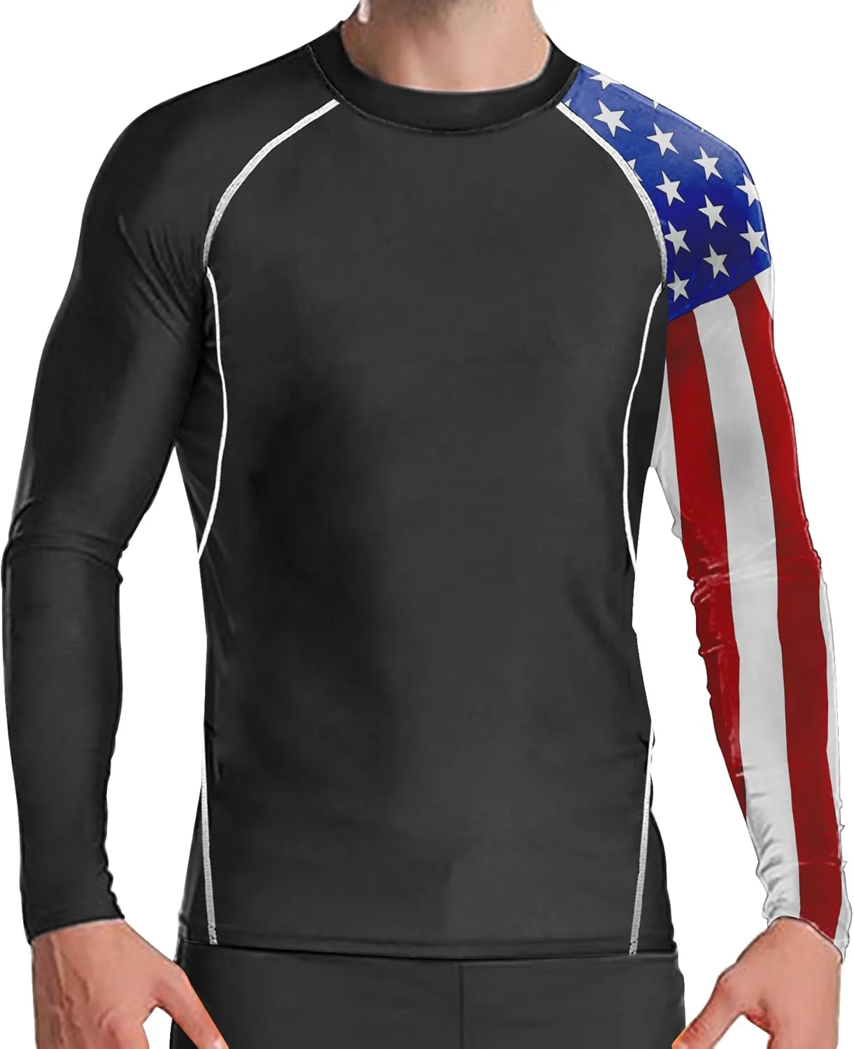 Men's Rash Guard Shirts Sun Protection UPF 50  Long Sleeve BJJ Jiu Jitsu Fitness Running Fishing Swim T-Shirt