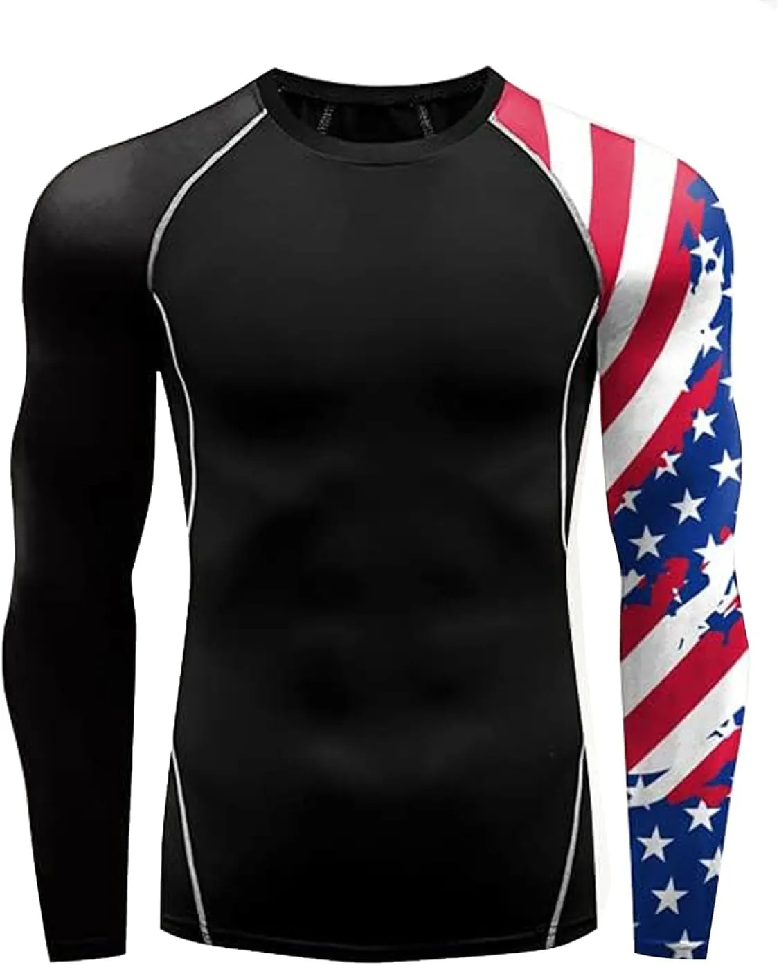 Men's Rash Guard Shirts Sun Protection UPF 50  Long Sleeve BJJ Jiu Jitsu Fitness Running Fishing Swim T-Shirt