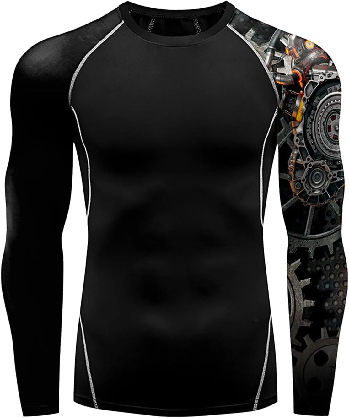 Men's Rash Guard Shirts Sun Protection UPF 50  Long Sleeve BJJ Jiu Jitsu Fitness Running Fishing Swim T-Shirt