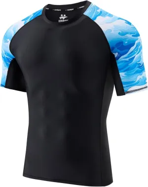Men's Rash Guard T-Shirts UPF 50  Baselayer Short Sleeve Skins Compression Performance Fit Tee