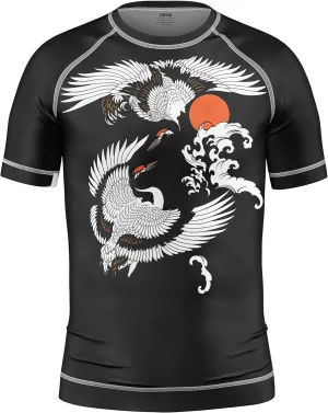 Men's Short Sleeve UPF 50  Rash Guard Skins Compression Shirt UV Sun Protection Rashguard Water Sports Rash Guard