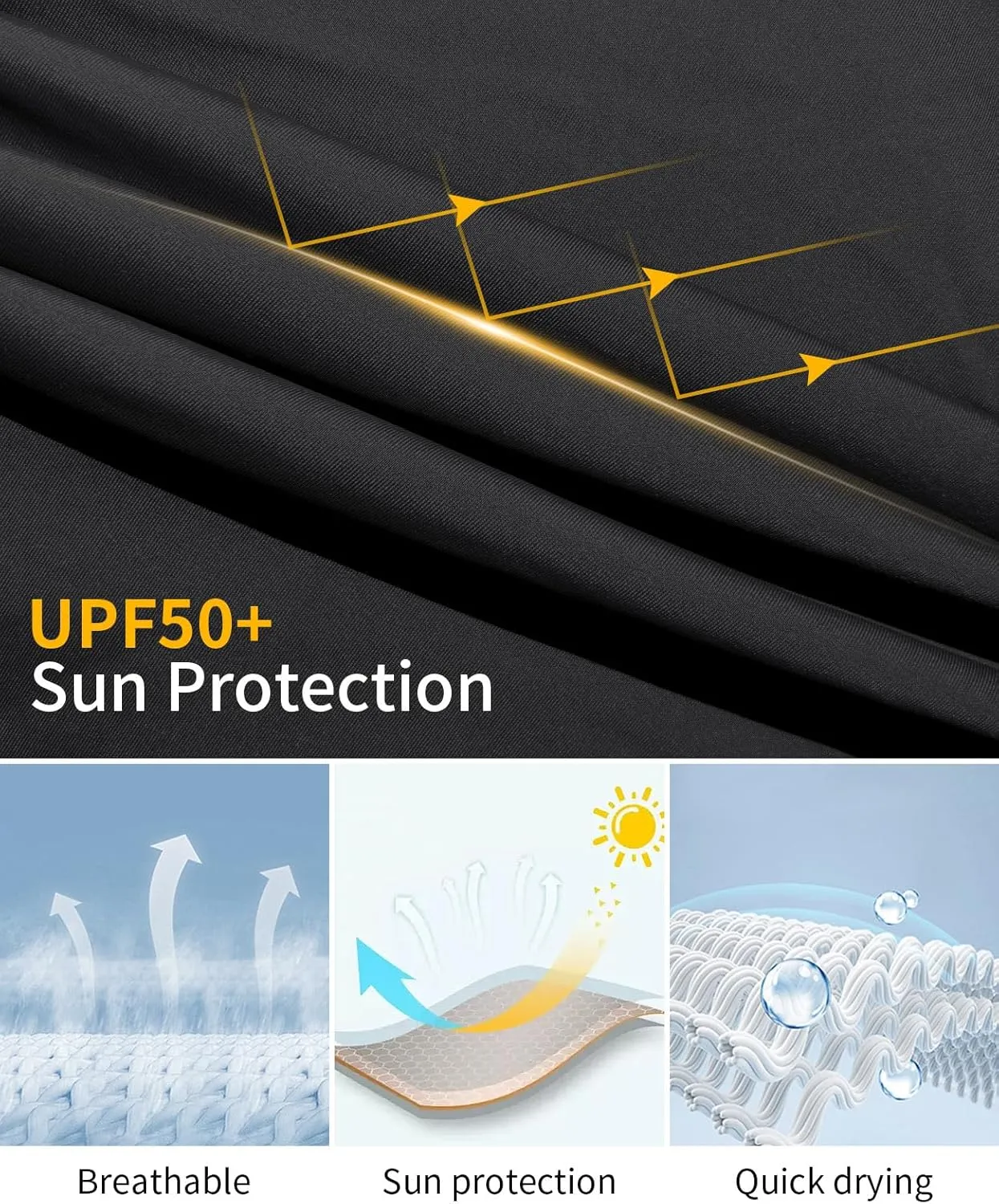 Men’s UPF 50  Sun Protection Long Sleeve Rash Guard Swim Shirts