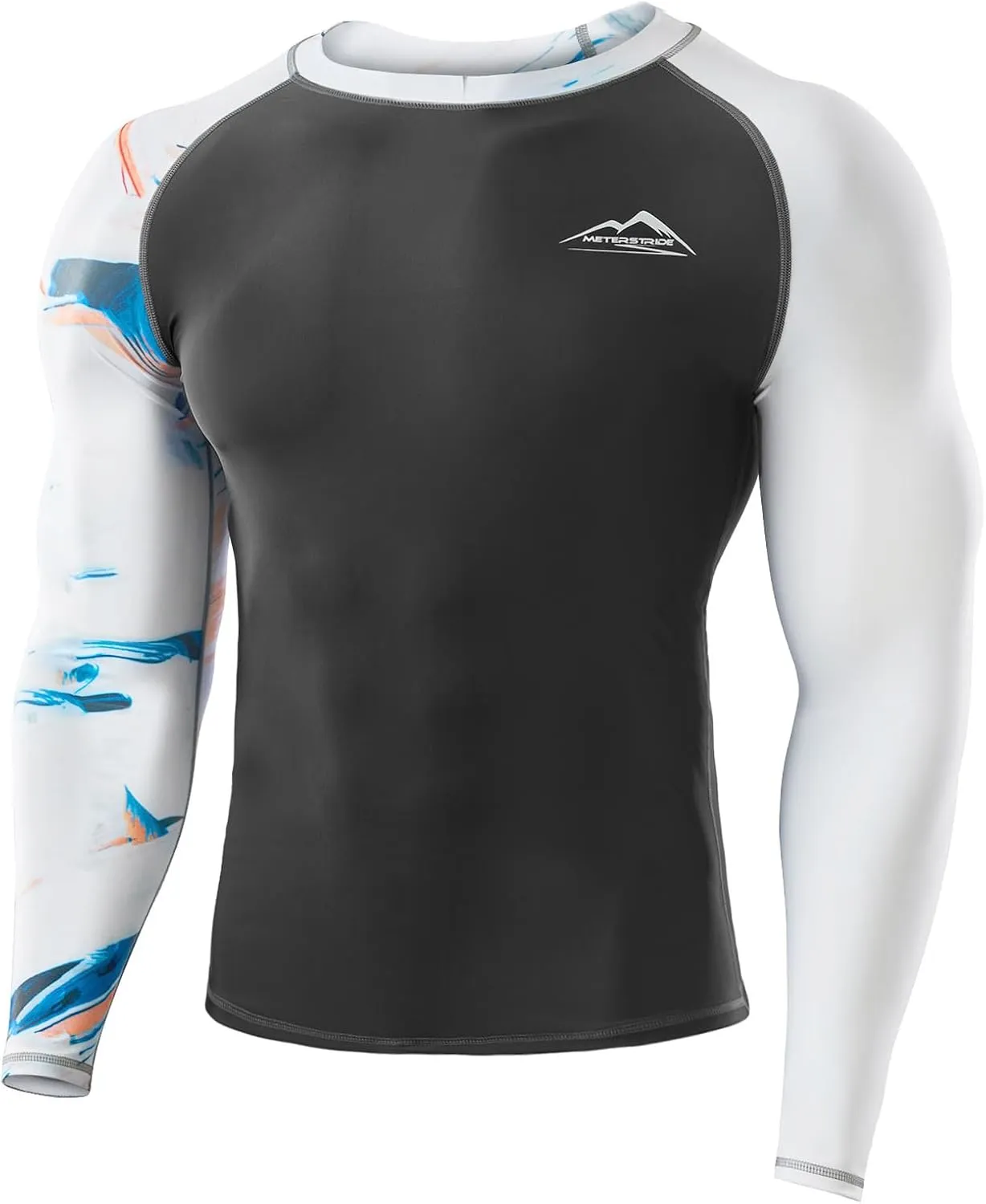 Men’s UPF 50  Sun Protection Long Sleeve Rash Guard Swim Shirts