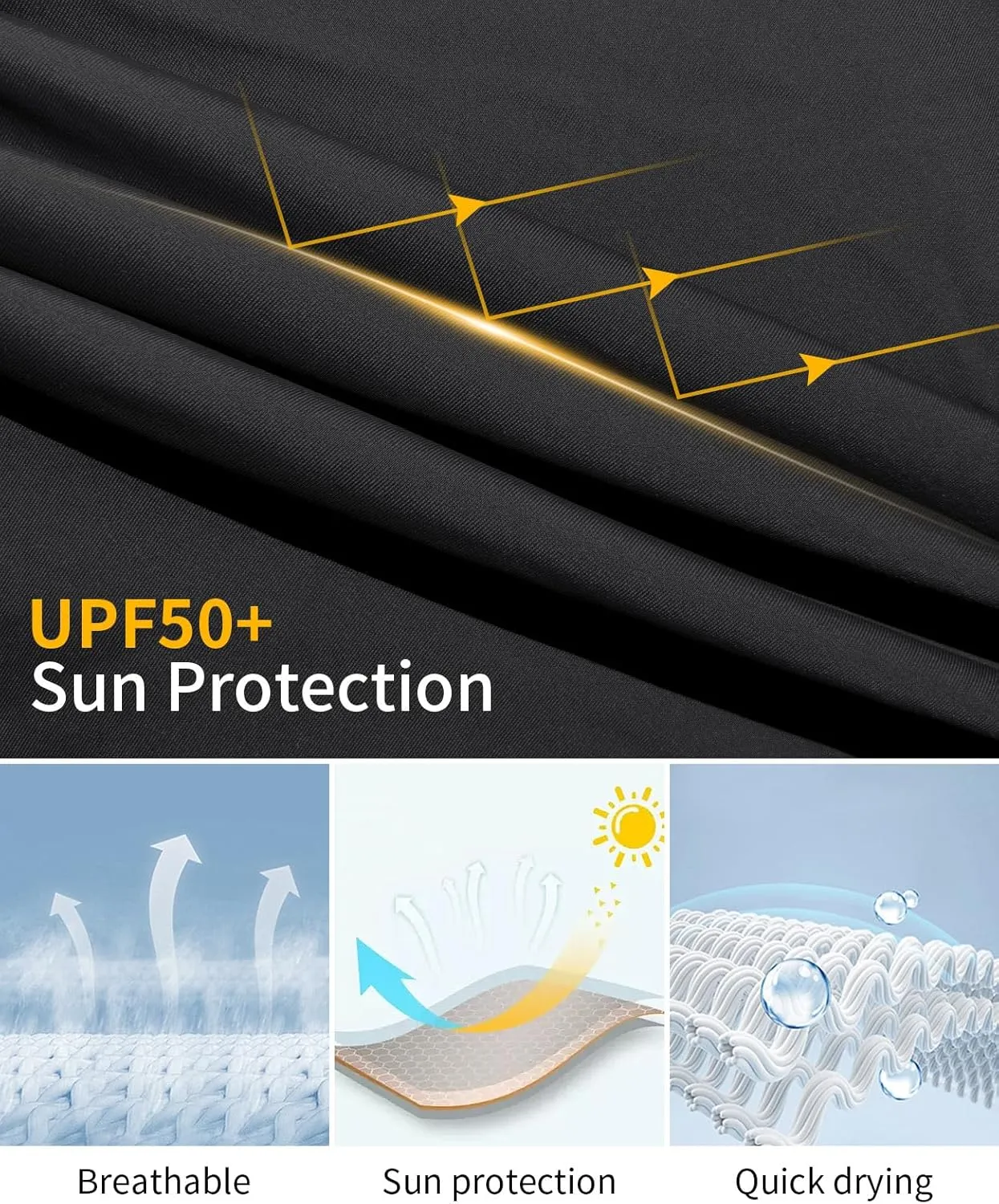 Men’s UPF 50  Sun Protection Long Sleeve Rash Guard Swim Shirts