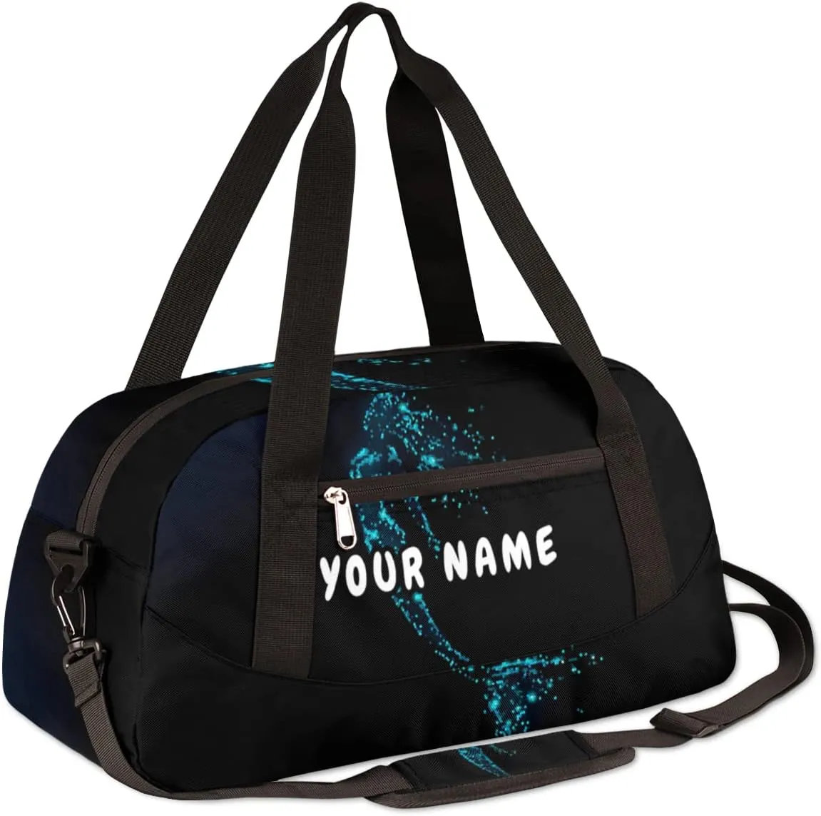 Mermaid Personalized Kids Duffel Bag for Girls Boys, Mermaid Debris Custom Name Dance Bag Overnight Small Duffel Bag Carry On Weekend Sports Travel Bag for School Practice Gymnastics Ballet