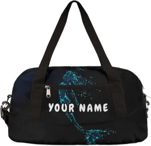 Mermaid Personalized Kids Duffel Bag for Girls Boys, Mermaid Debris Custom Name Dance Bag Overnight Small Duffel Bag Carry On Weekend Sports Travel Bag for School Practice Gymnastics Ballet