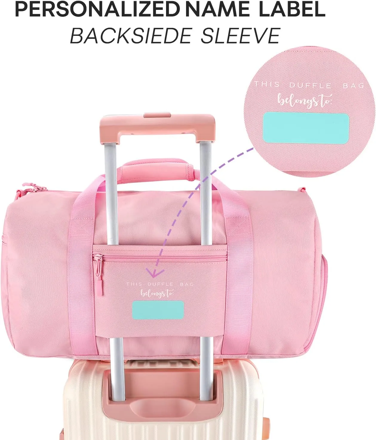 mibasies Dance Bag for Girls Duffle Bag Kids Overnight Travel Sleepover Bags with Shoes Compartment Large