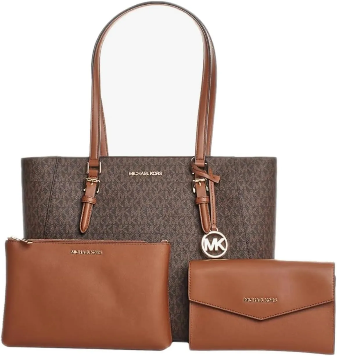 Michael Michael Kors Charlotte Large 3-in-1 Signature Logo Tote Bag (Brown)