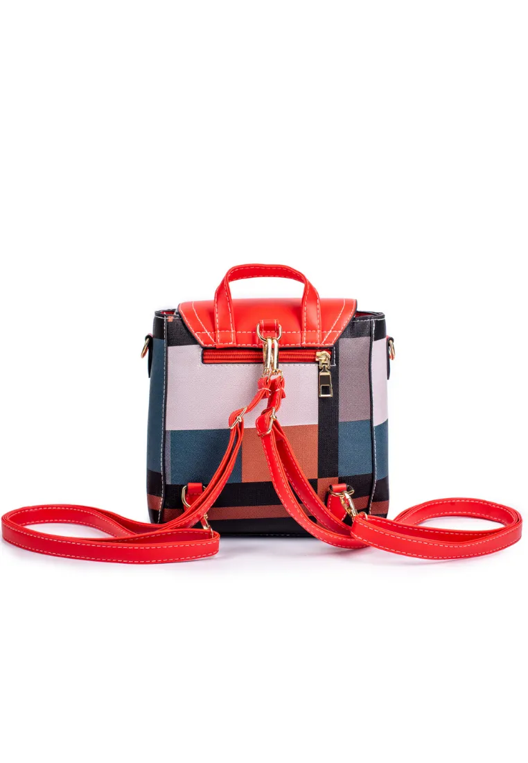 Mini Convertible Backpack Small Purse for Women Dasti (Red)