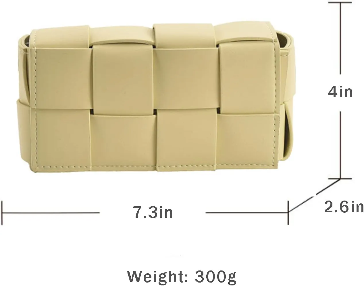 Mini Fanny Pack for Women with Convertible Crossbody Shoulder Bag, Woven Cassette-Style Handbag Purse 7.3 * 4 * 2.6 Inch, Light yellow