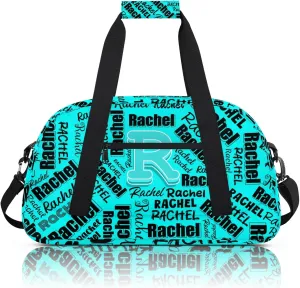 Mini Sports Duffel Bag Waterproof Custom Women Small Gym Bag 18 inch for Men Carry on Overnight Travel Tote Bag Cyan