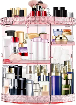 MISERWE Makeup Organizer 360 Degree Rotating 7 Adjustable Layers Large Capacity Cosmetic Organizer Transparent Make Up Organizers and Storage
