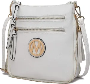 MKF Collection Crossbody Bag for Women – PU Leather Messenger Bag Purse – Designer Handbag Shoulder Strap Purse By Mia K