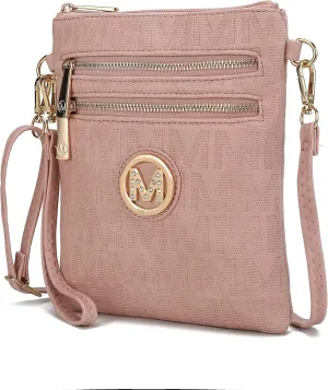 MKF Collection Crossbody Bag for Women, Wristlet Strap – PU Leather Shoulder Handbag Messenger Purse By Mia K