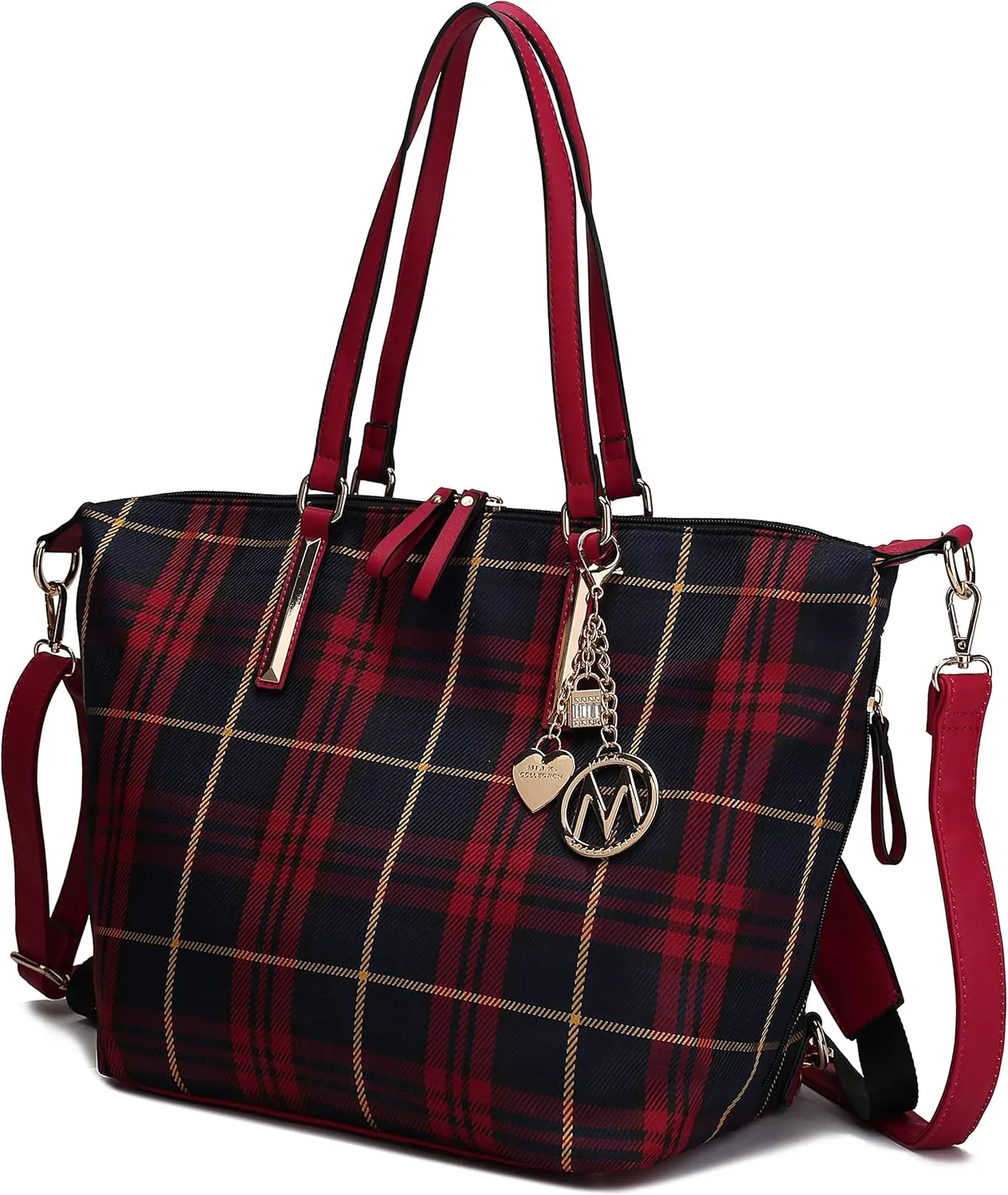 MKF Collection Large Tote Bag for Women, Nylon Shoulder Bag Converts to Backpak, Travel Bag Purse by Mia K