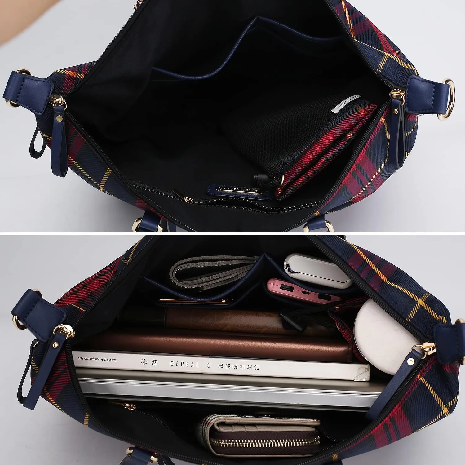 MKF Collection Large Tote Bag for Women, Nylon Shoulder Bag Converts to Backpak, Travel Bag Purse by Mia K