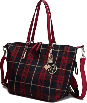 MKF Collection Large Tote Bag for Women, Nylon Shoulder Bag Converts to Backpak, Travel Bag Purse by Mia K