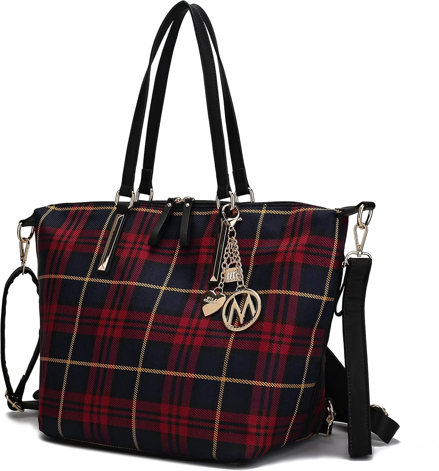 MKF Collection Large Tote Bag for Women, Nylon Shoulder Bag Converts to Backpak, Travel Bag Purse by Mia K