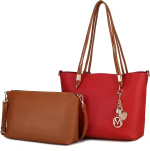 MKF Collection Tote Bag & Crossbody Set, Vegan Leather Top-Handle Shoulder bag Handbag Pouch Purse