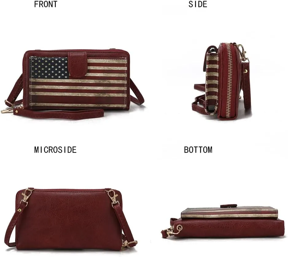MKF Collection Women's Crossbody Phone Bag, Vegan Leather shoulder Bag Cell phone bag Wallet Purse Handbag by Mia K