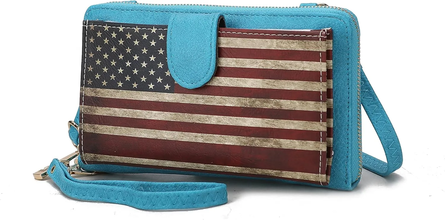 MKF Collection Women's Crossbody Phone Bag, Vegan Leather shoulder Bag Cell phone bag Wallet Purse Handbag by Mia K