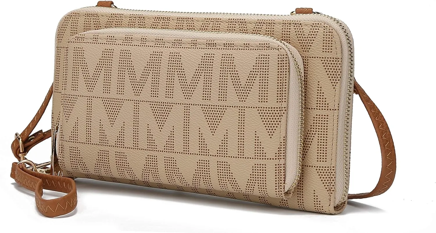 MKF Collection Women's Crossbody Phone Bag, Vegan Leather shoulder Bag Cell phone bag Wallet Purse Handbag by Mia K
