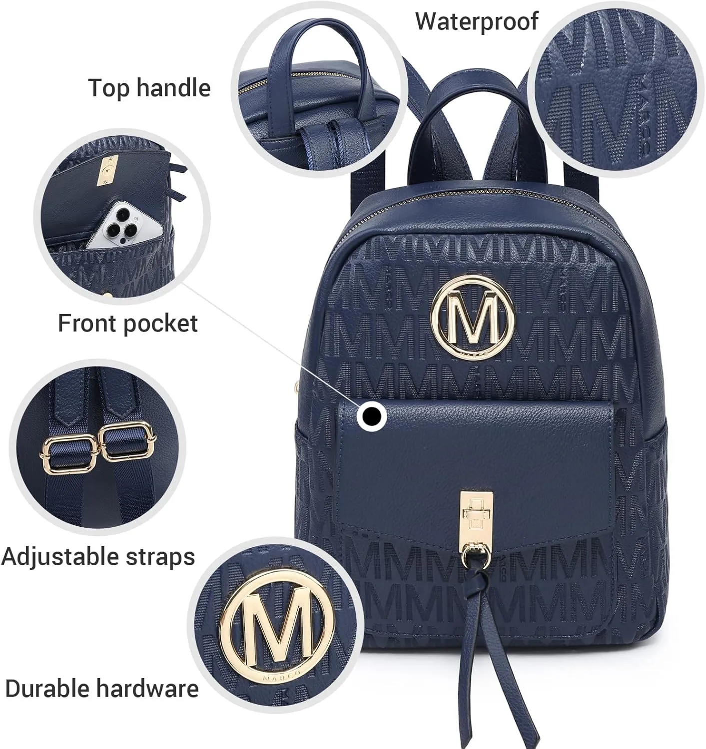 MKP Ladies Small Backpack Purse for Women Fashion Daypacks Purse Shoulder Bag with Charm Tassel
