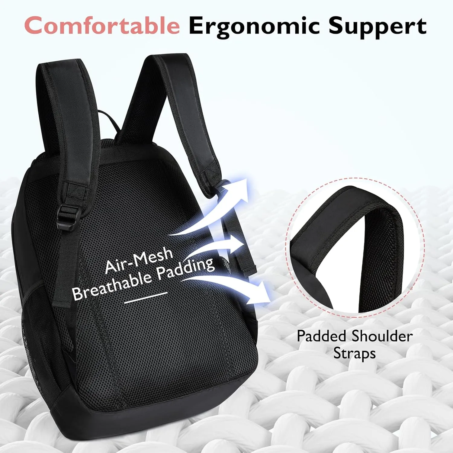 mommore School Backpack 3 Large Compartments Work Bookbag Water Resistant Lightweight Backpacks Casual Travel Backpack
