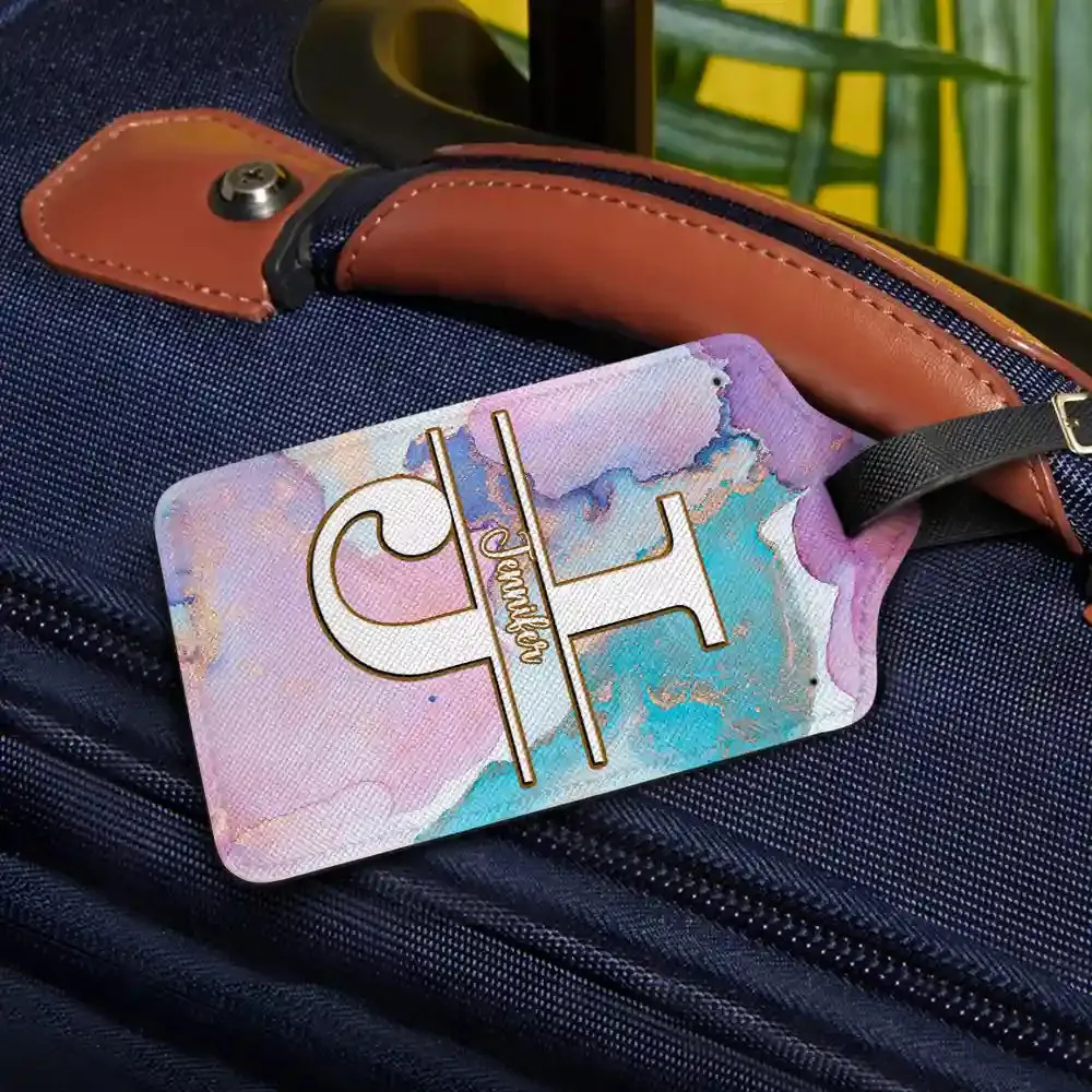Monogram Name Marble - Personalized Luggage Tag