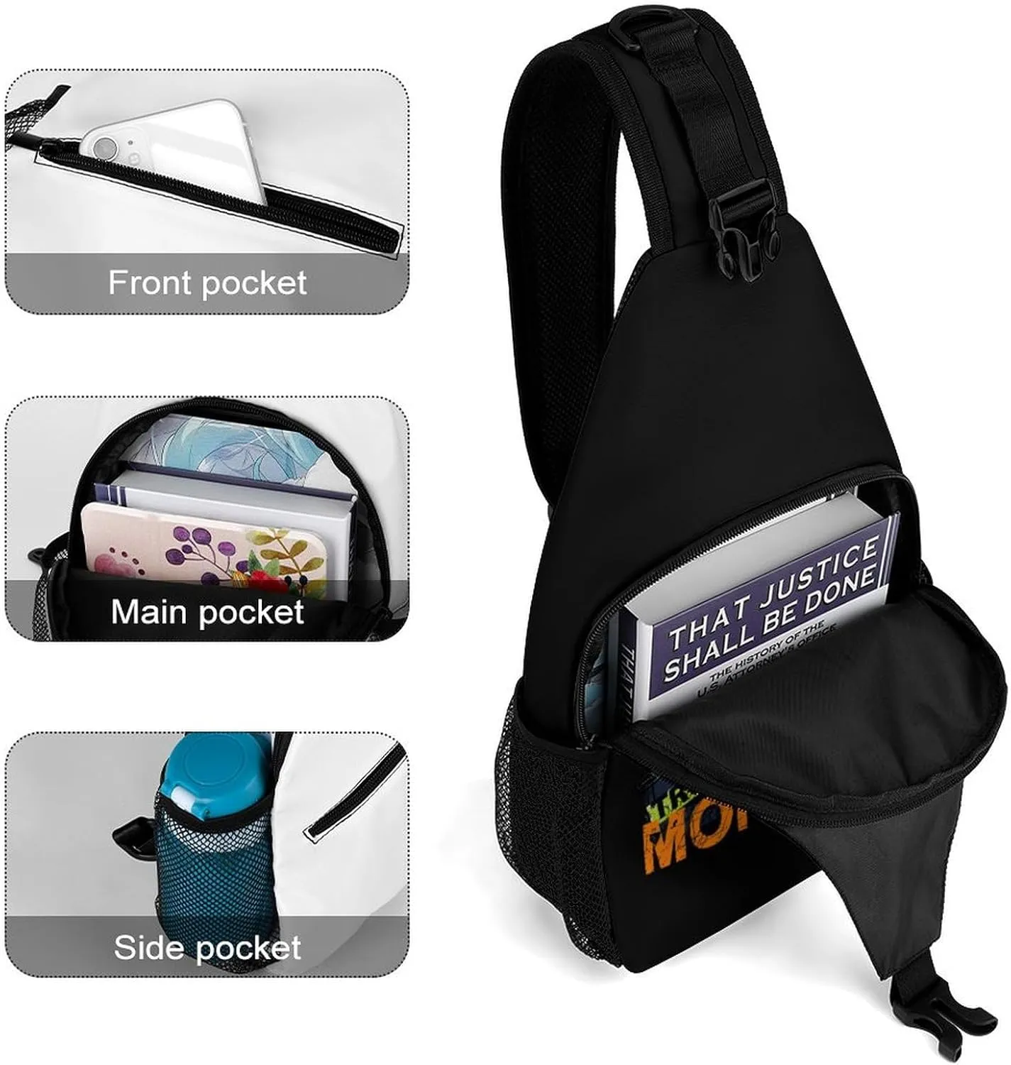 Monster Truck Cars Sling Backpack Mans Women Crossbody Backpack Chest Bag Gym Daypack Shoulder Bag Casual Daypacks Sports Backpacks