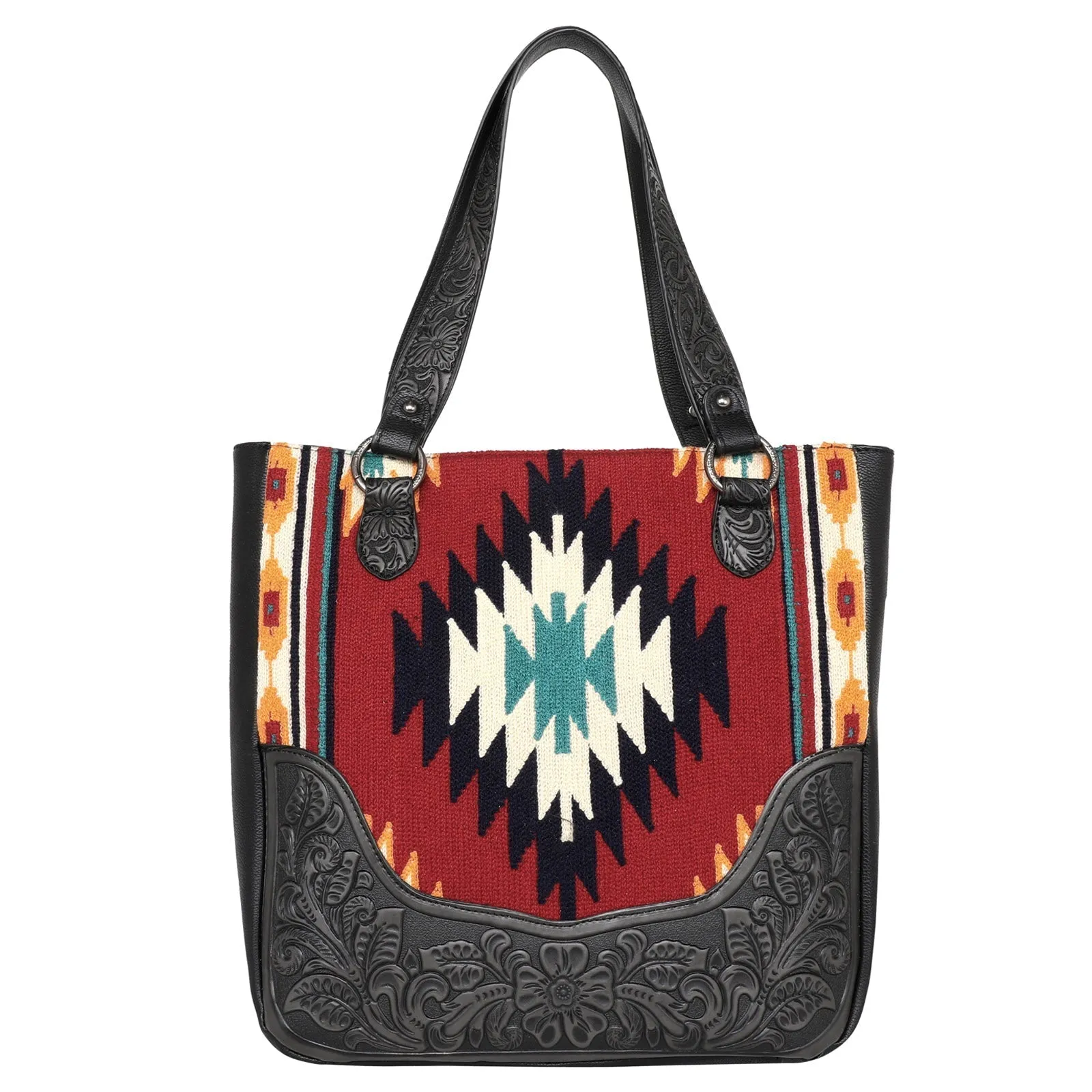 Montana West Aztec Tapestry Tooled Collection Concealed Carry Oversized Tote