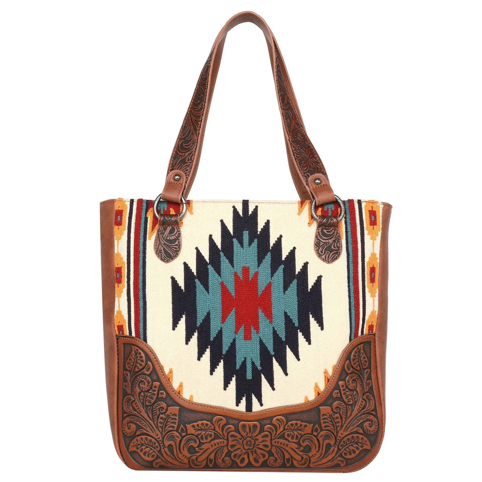 Montana West Aztec Tapestry Tooled Collection Concealed Carry Oversized Tote
