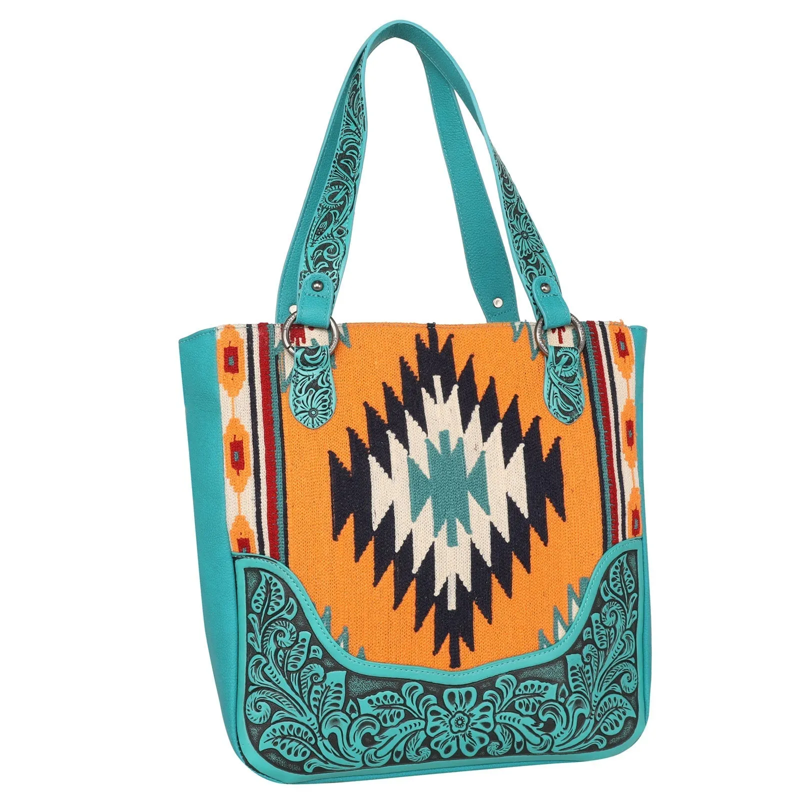 Montana West Aztec Tapestry Tooled Collection Concealed Carry Oversized Tote