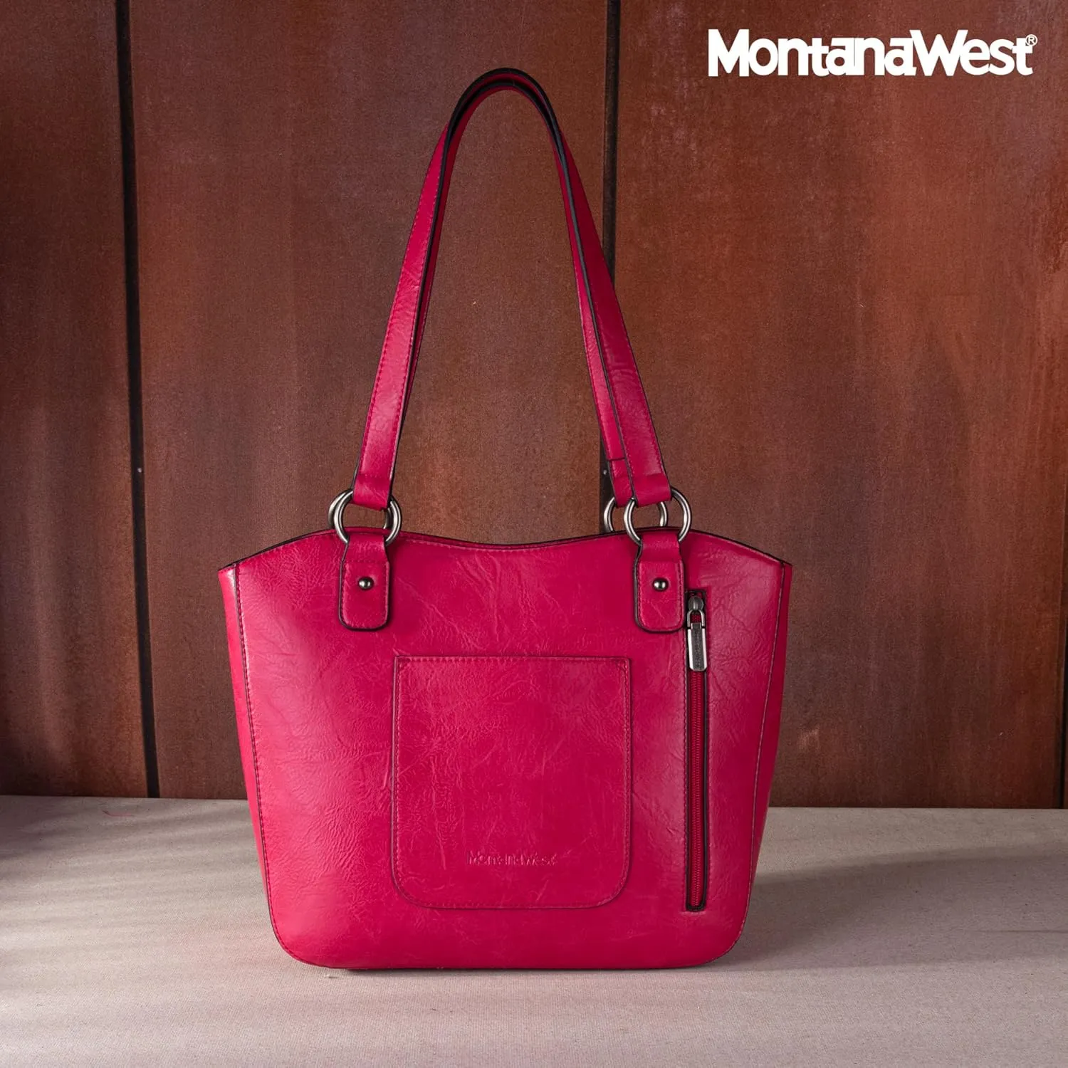 Montana West Western Tooling Tote Bag with Wallet Set for Women Vintage Studded Top Handle Shoulder Handbag