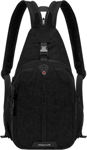 MOSISO Sling Backpack Travel Hiking Daypack, Double Layer Crossbody Sling Bag Convertible Backpack with Front Vertical Pocket