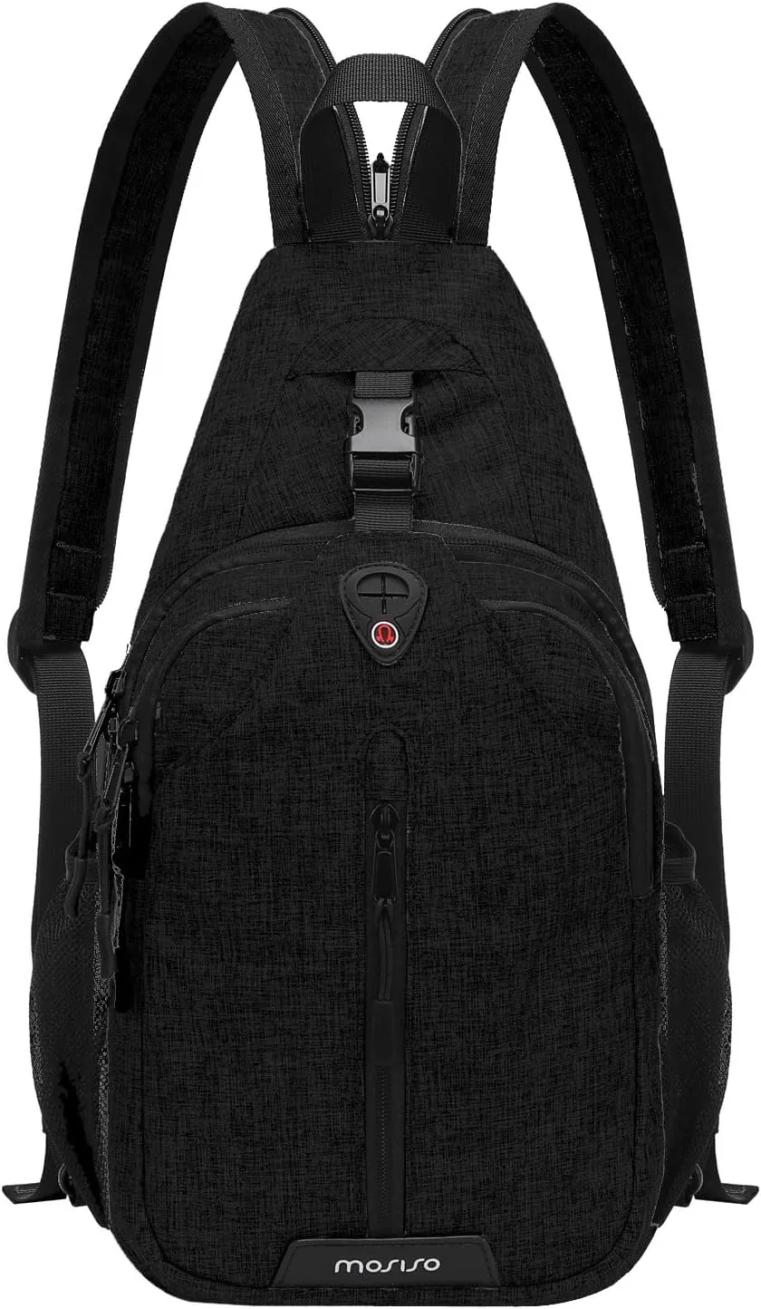 MOSISO Sling Backpack Travel Hiking Daypack, Double Layer Crossbody Sling Bag Convertible Backpack with Front Vertical Pocket