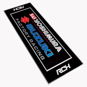 Motorcycle Garage Mat for Suzuki YOSHIMURA,Hayabusa,GSX,RM,VSTROM,Katana Bikes, Garage Parking Rug for Suzuki, Motorcycle Floor Protector Mat Showroom Carpet for Suzuki Bikes, Bike Mat for Suzuki