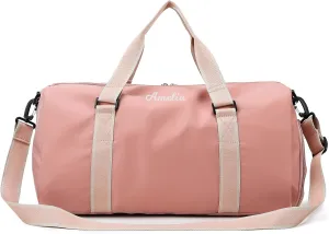 MTIANG Personalized 30L Gym Duffle Bag with Wet Pocket Shoes Compartment Portable Lightweight Travel bag Large Capacity Overnight Weekender Bag Yoga Bag for Women Pink