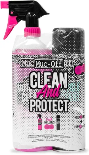 Muc-Off Motorcycle Care Duo Kit - Motorcycle Cleaning Kit, Motorcycle Detailing Kit - Includes Motorcycle Cleaner and Protection Spray