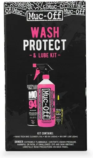 Muc-Off Wash, Protect and Lube Kit - Bike Cleaning Kit, Bike Maintenance Kit for MTB/Road/Gravel Bikes - Includes Bike Wash and Chain Lube