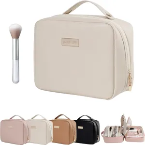 Multi Compartment Toiletry Cosmetic Bag, Set Patient Travel Makeup Bag, Set Patient Cosmetic Bag, Travel Toiletry Bag for Women (White)