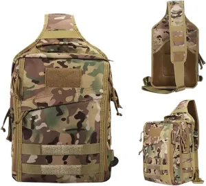 Multi-function Camous Bag Outdoor Hiking Travel Oblique Satchel Chest Bag 1000D Sports Shoulder Bag(CP)