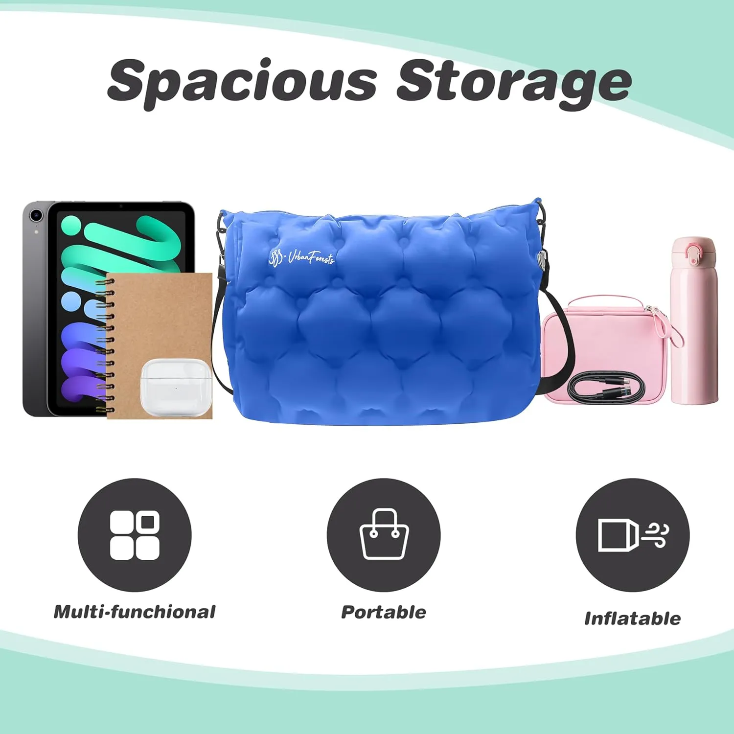 Multifunctional inflatable bag-Vacpack Backpack with Vacuum Compression,travel backpack vacuum compression (blue)