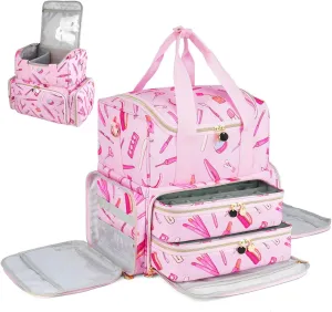 Nail Polish Organizer Case - Large Double Layer Organizers and Storage Bag for Nail Supplies and Art Tech
