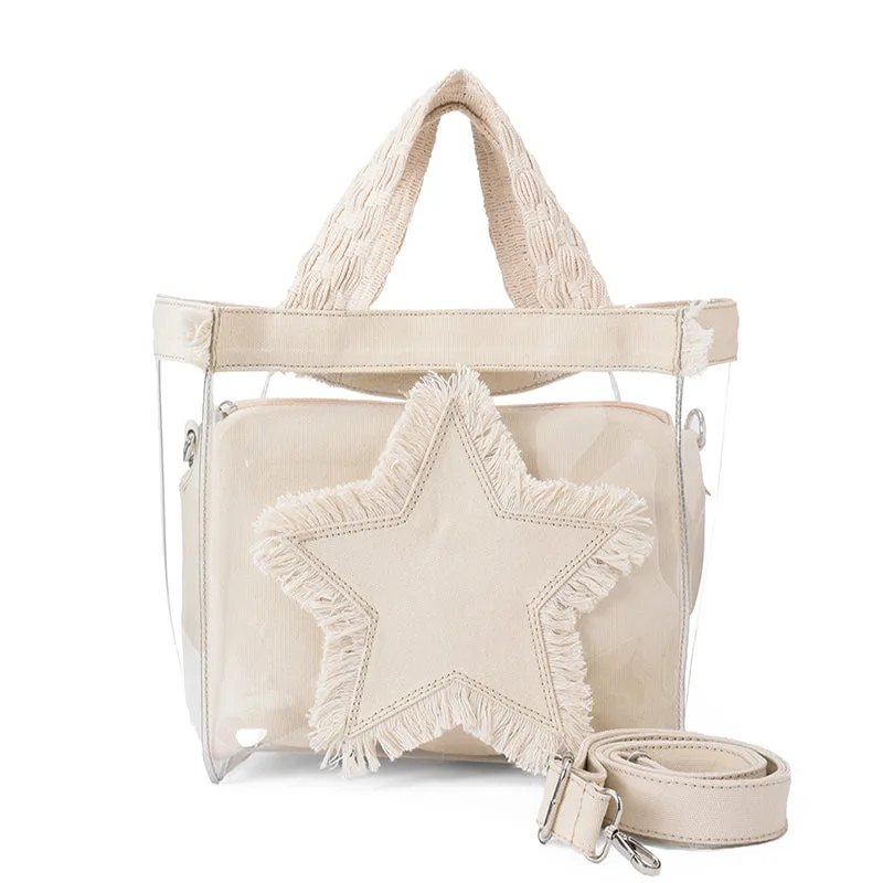 NAJMA SEE-THROUGH BAG - BEIGE