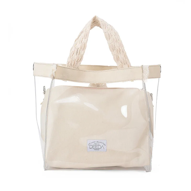 NAJMA SEE-THROUGH BAG - BEIGE