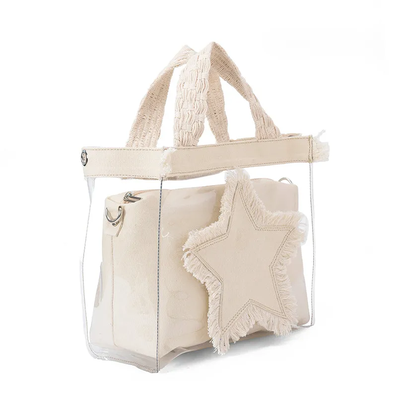 NAJMA SEE-THROUGH BAG - BEIGE