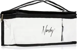 Nanshy Clear Makeup Bags with Zipper - Organizer & Travel Toiletry Bag - Long & Large Bag with Handle for Easy Carrying - Transparent Clear Makeup Case & Cosmetic Bag - 11x4.5x4 In